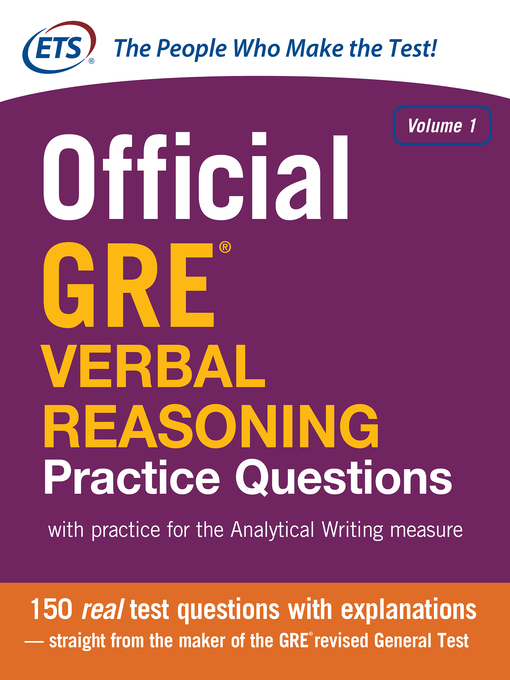 Title details for Official GRE Verbal Reasoning Practice Questions by Educational Testing Service - Wait list
